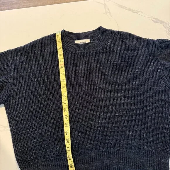 Buck Mason Seafarer Cotton Shrunken Crew Navy Medium - Picture 4 of 5